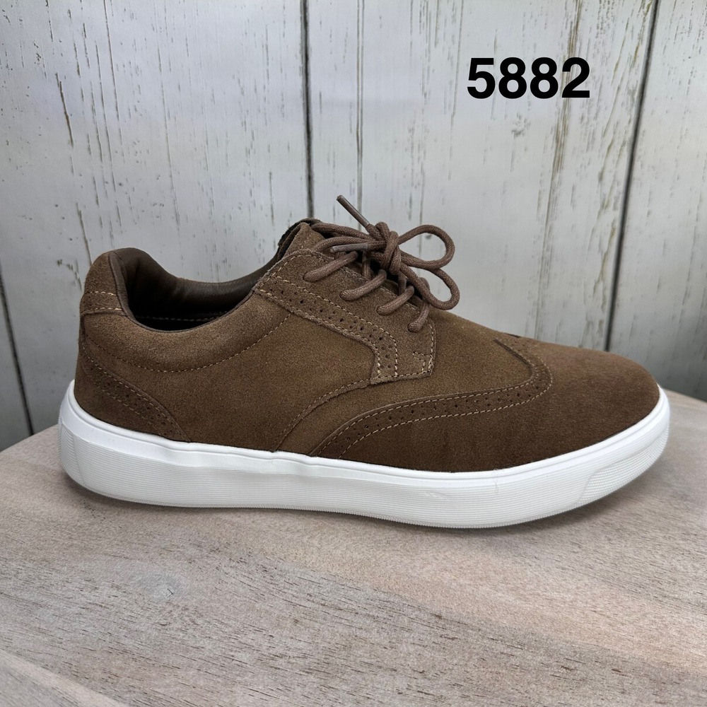 OrthoComfoot Mens Brown Suede Wingtip Sneakers ZGXX03 Size EU 42 US 9 Low Top